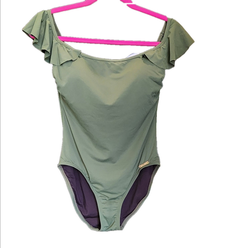 Vince Camuto Olive Green One-Piece Swimsuit